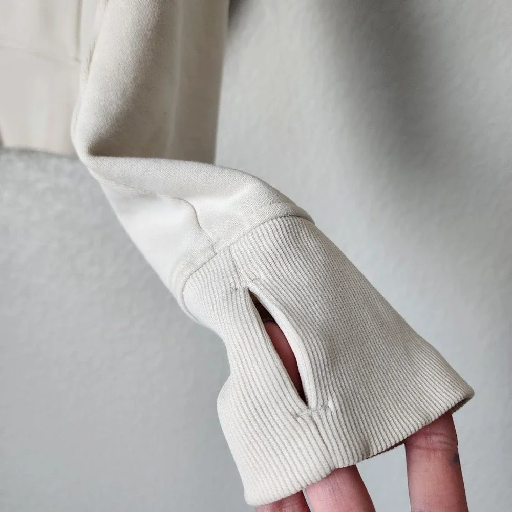 LULULEMON Scuba Cropped Hoodie‎ Zip Up Bone Cream Athleisure